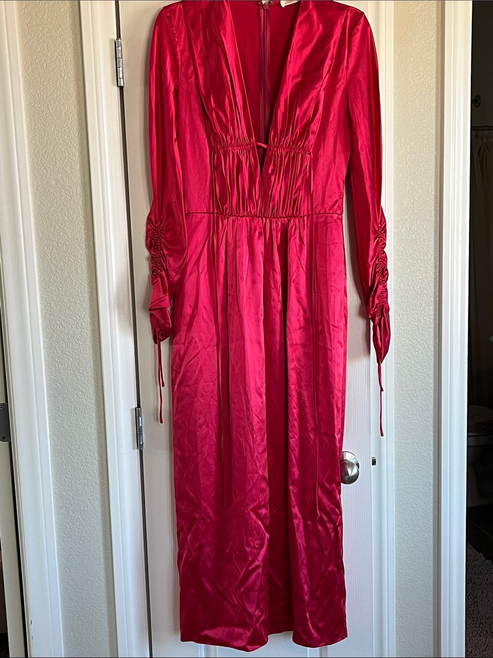 NWT Alejandra Alonso Rojas Maxi Raspberry 100% Silk Dress